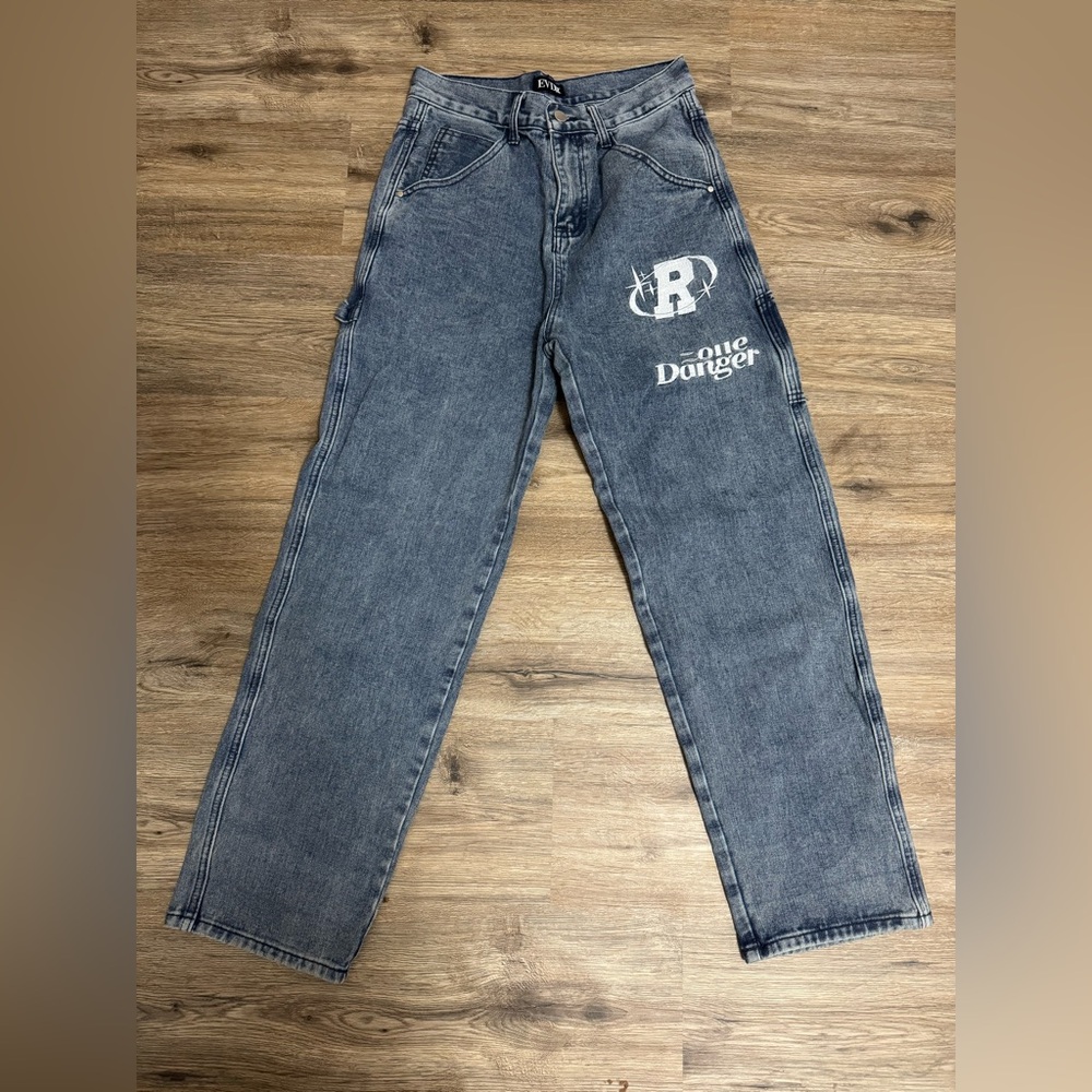 Etsy Straight Leg Jeans With Designs (size 4)